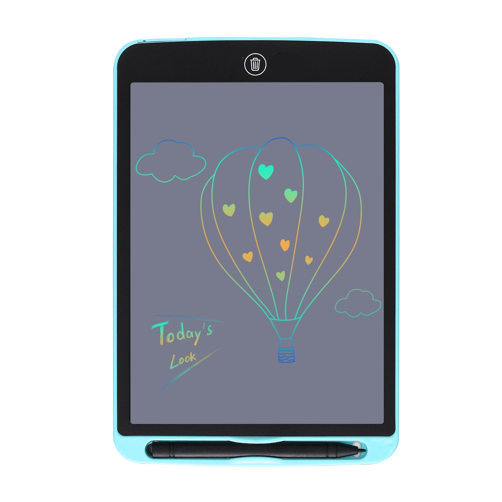 10.5 Inch LCD Writing Tablet Electronic Digital Drawing Board Erasable Writing Pad Color Screen One-Click Erase with Lock Button: Blue Color
