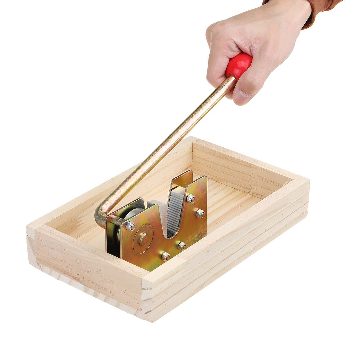 Pinza per noci schiaccianoci noci macchina per sbucciare l'apri della Macadamia resistente con manico in metallo resistente per mandorle di nocciole