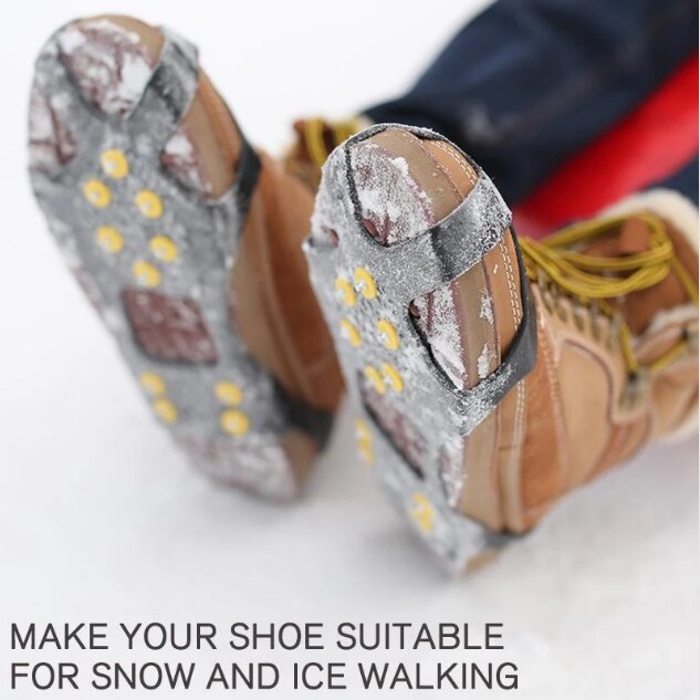 Ijs Antislip Sneeuw Shoe Spikes Grips Anti Slip Schoenen Dekken Outdoor Crampones Cleats Ijskrappen Winter Klimmen Veiligheid Tool