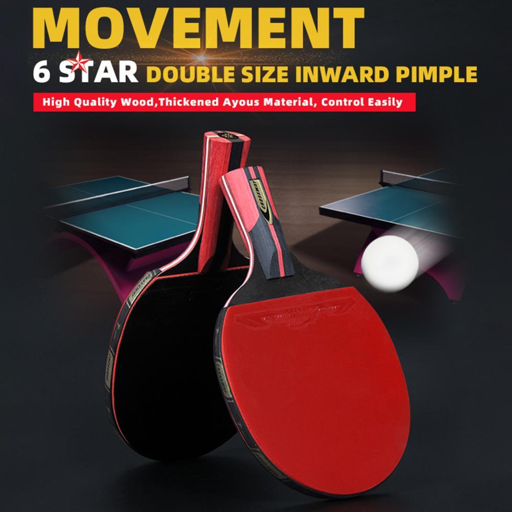 CROSSWAY Table Tennis Rackets Set Sponge Sweat-Absorbent 6-Star Table Tennis Racket Set for Beginners Equipment