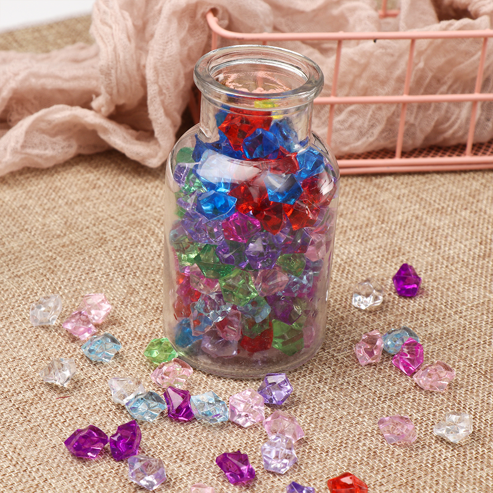Camal 200 stuks/zak 11 x 14mm aquarium acryl stenen kristal ijsblokjes decoratie vaasvuller kiezel aquarium huis ornament landschap