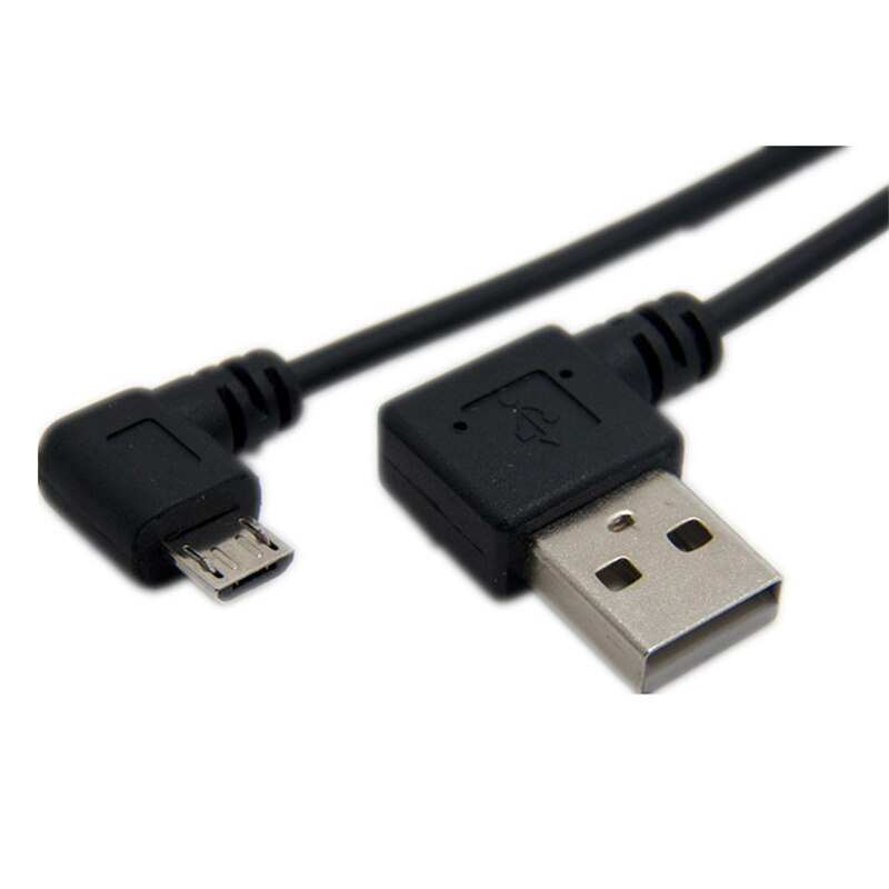 Micro usb hane 90 grader rätvinklig till usb hane vänster / höger vinklad fjäder infällbar sträckkabel synk dataladdning 1m