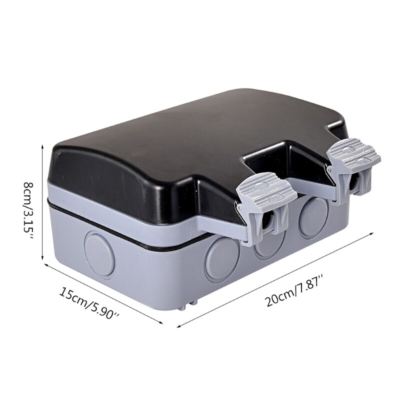 External Outdoor IP66 2 Slot Wall Socket Dustproof Surface-Mounted Protective C6UC