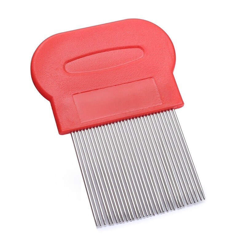 Pet Grate Combs Long Needle Shellfish Flea Stainless Steel Remove Lice Comb For Cats And Dogs Supplies Para Perro: Red