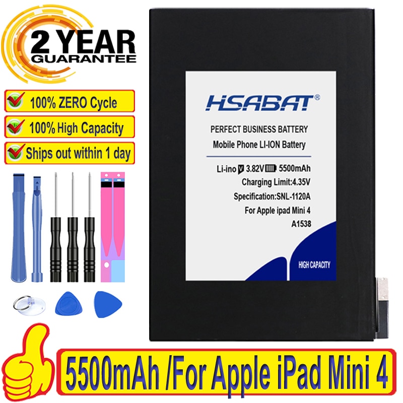 100% Originele Hsabat 5500Mah Batterij Voor Ipad Mini 4 Mini4 A1538 A1546 A1550