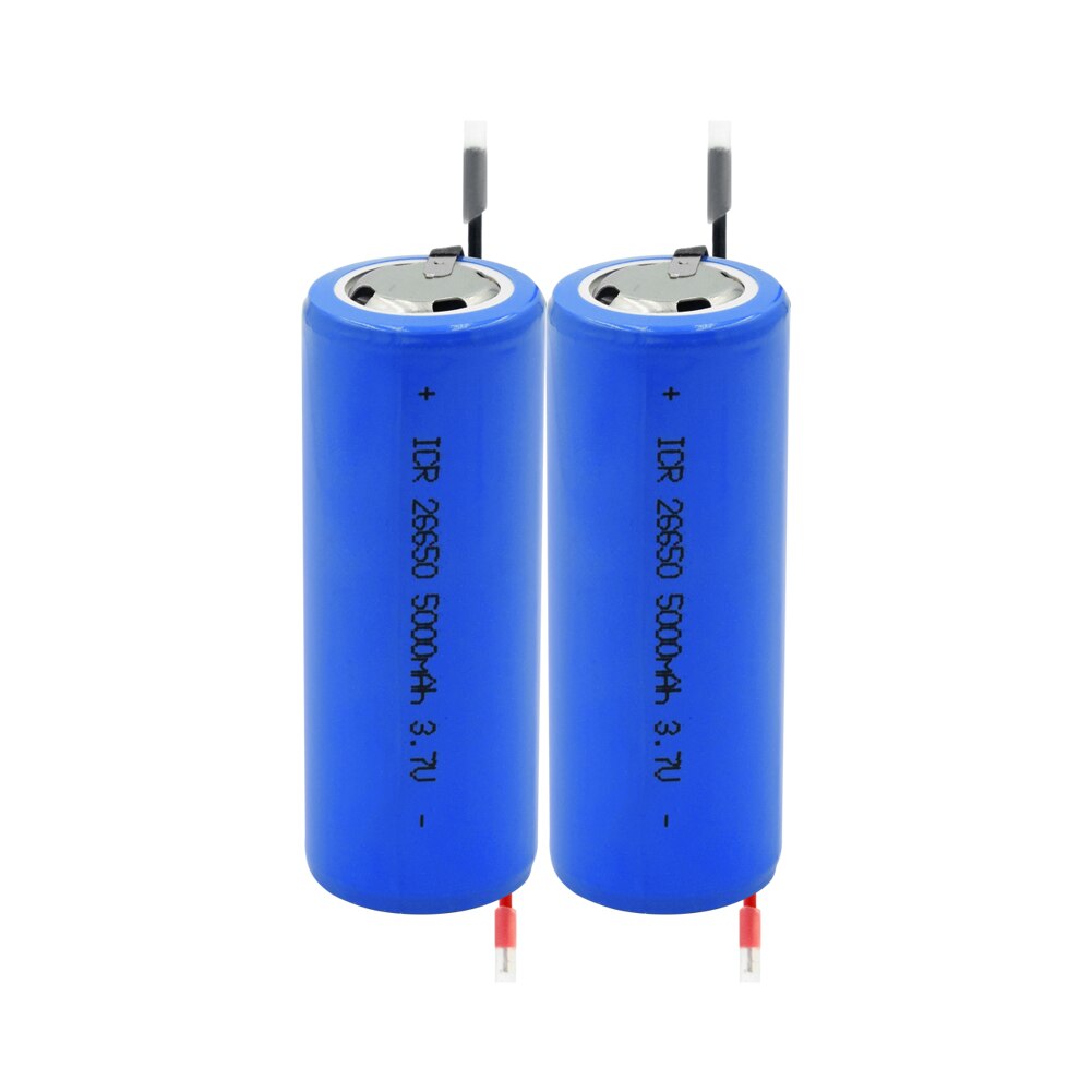 1/2/4 pces azul icr 26650 lítio li ion bateria para led luz controle remoto mini ventilador tocha lanterna led 3.7v 5000mah células: 2 pieces