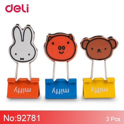 M&G miffy 19/25mm metal binder clips cartoon paper clips supply office clerical clamps Chancellory pinzas: 92781-3