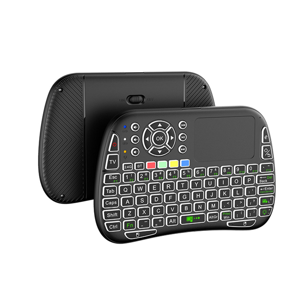 RGB-achtergrondverlichting Draadloos toetsenbord met USB-ontvanger Toetsenbord Touchpad Type C Oplaadbaar Leer exclusieve toetsen voor Android Windows