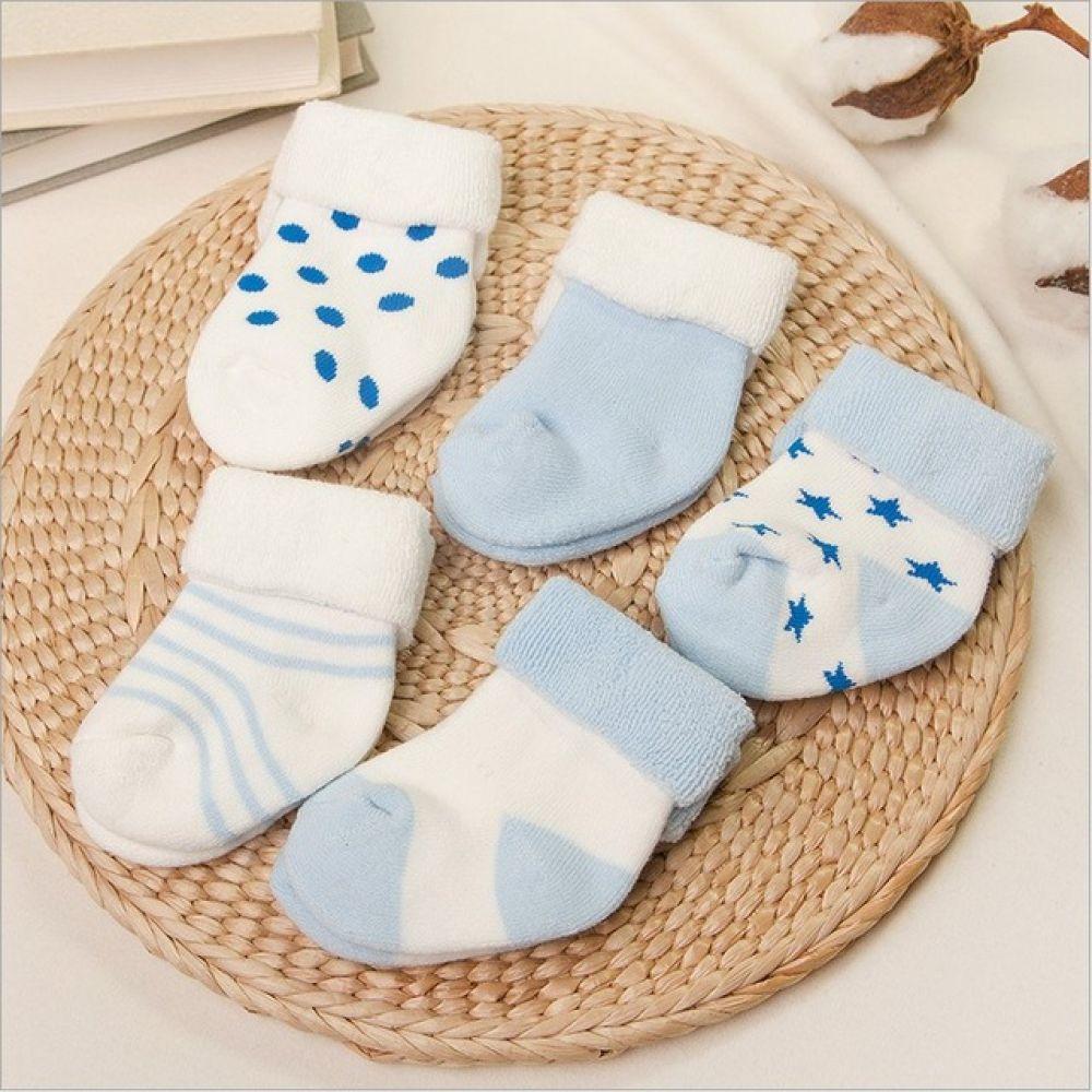 3 Pairs/lot Newborns Socks Girl Boy Socks 0-6 Baby Cotton Thickening 5 Socks Short and Infant Winter