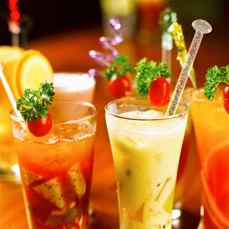 1PC Round Top Stir Stick Crystal Swizzle Stick Glass Cocktail Pick Shiny Gold Glitter Drink Stirrer for Bar Home Holidays Party