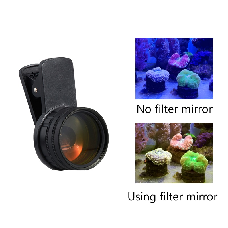 Zeewater koraal cilinder fotografie lens zee cilinder filter drie lens met macro filter aquarium blauw licht,