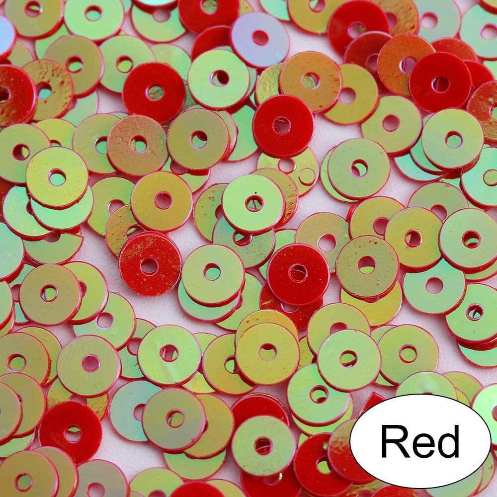 1000 stuks/zak 4mm veelkleurige losse plastic pailletten voor thuis, feest, bruiloft, decoratie, versiering, doe-het-zelf, knutselen, naaien, accessoires: Rood