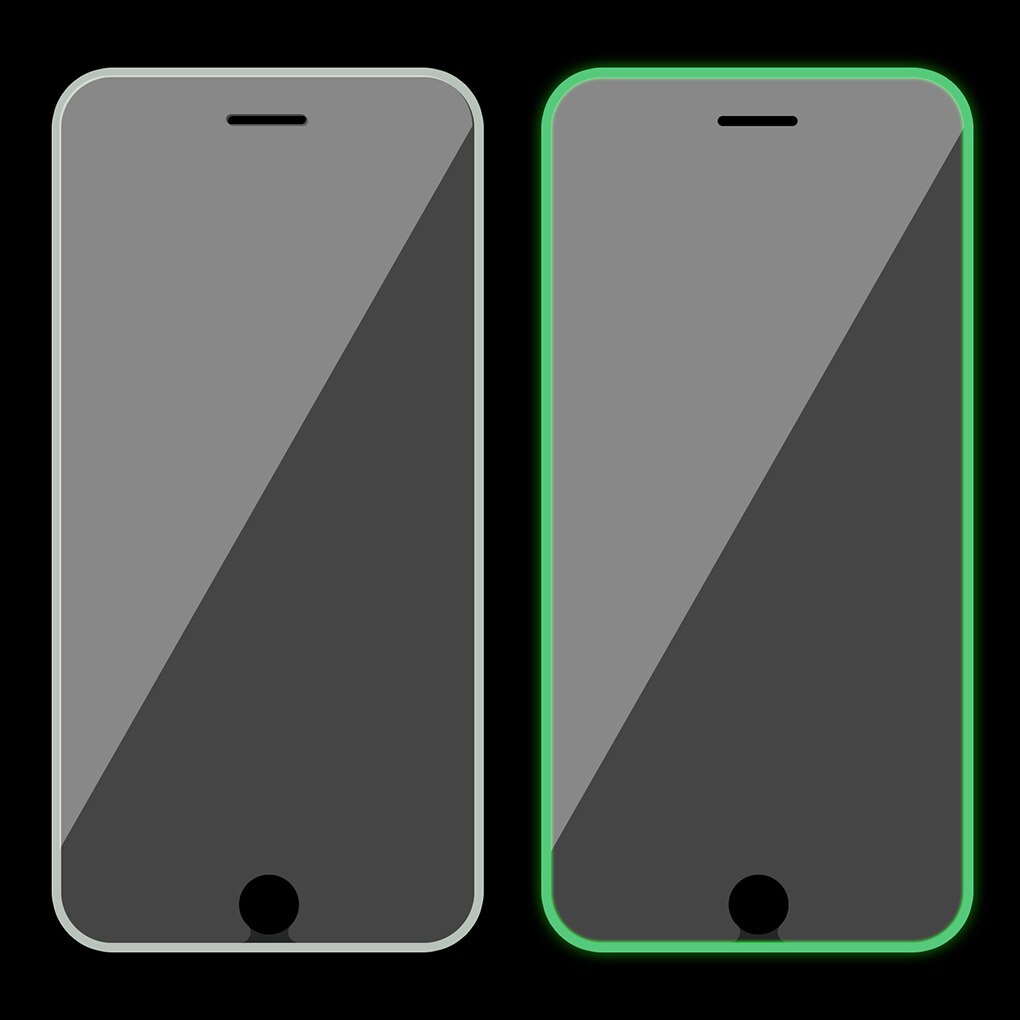 Mobile Phone Full Screen Cover Night Glowing Edge Phone Tempered Glass Film Guard Edge Screen Protector Film for iPhone model