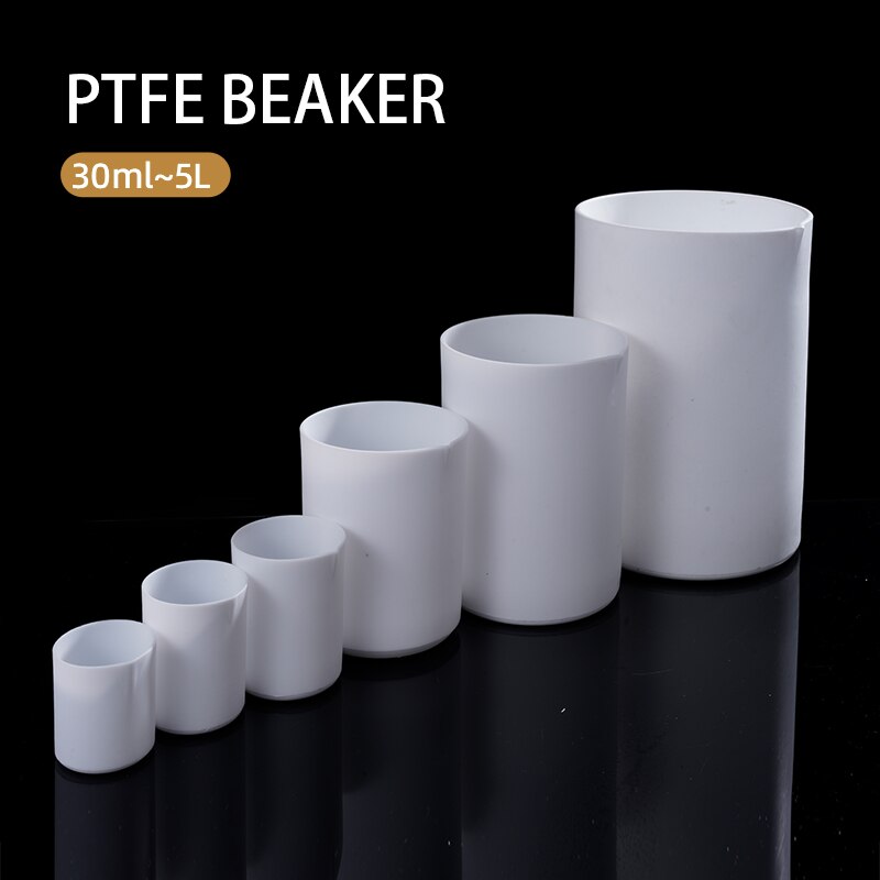 1PC 30ML-500ML White PTFE Beaker Acid And Alkali Resistant Plastic Cup Laboratory Liquid Container Refillable Bottle