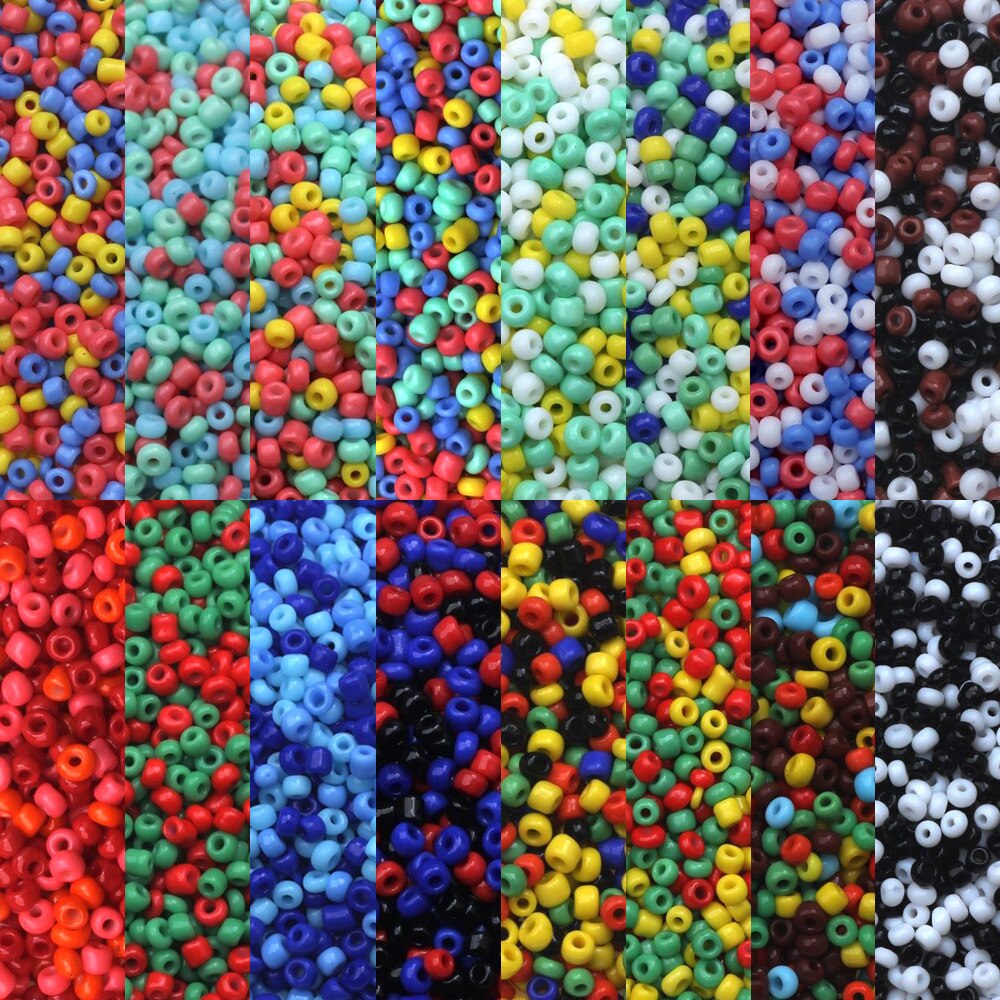 1000 unids/lote 15g 2mm abalorio de colores mezclados cuentas de semilla de vidrio checo DIY pulsera collar pendiente espaciador para accesorios de fabricación de joyas