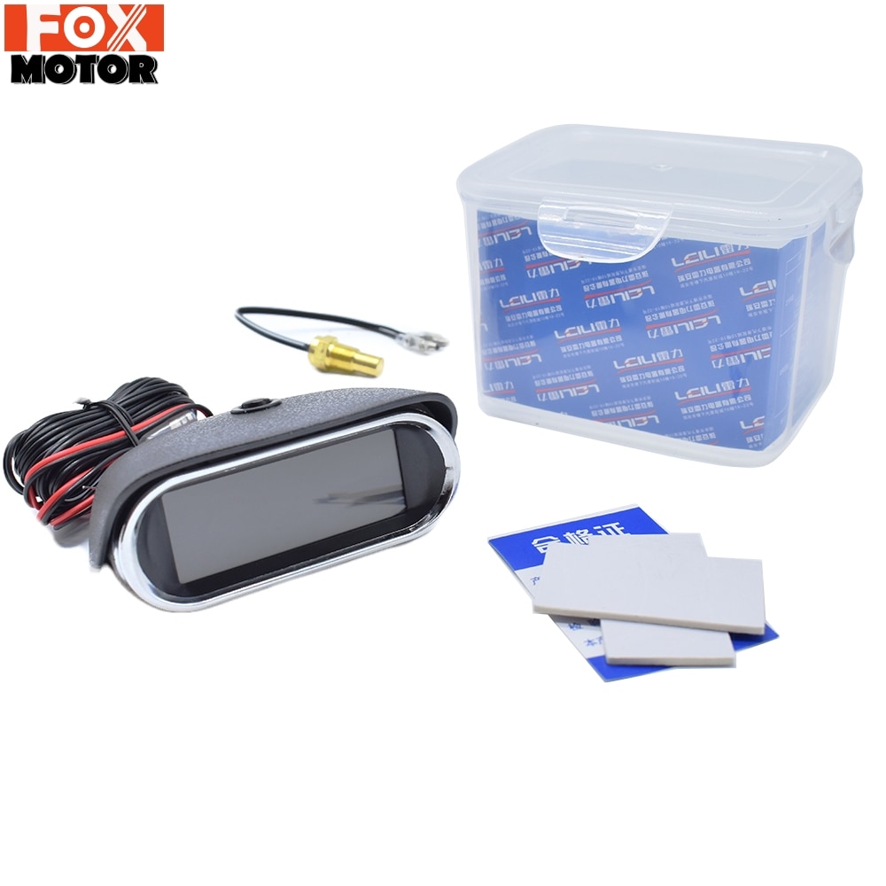 Für Auto Lkw Motorrad Digital Horizontale 2 in 1 LCD Wasser Temp Temperatur Sensor 10mm 1/8 Voltmeter Volt Messgerät 12V/24V