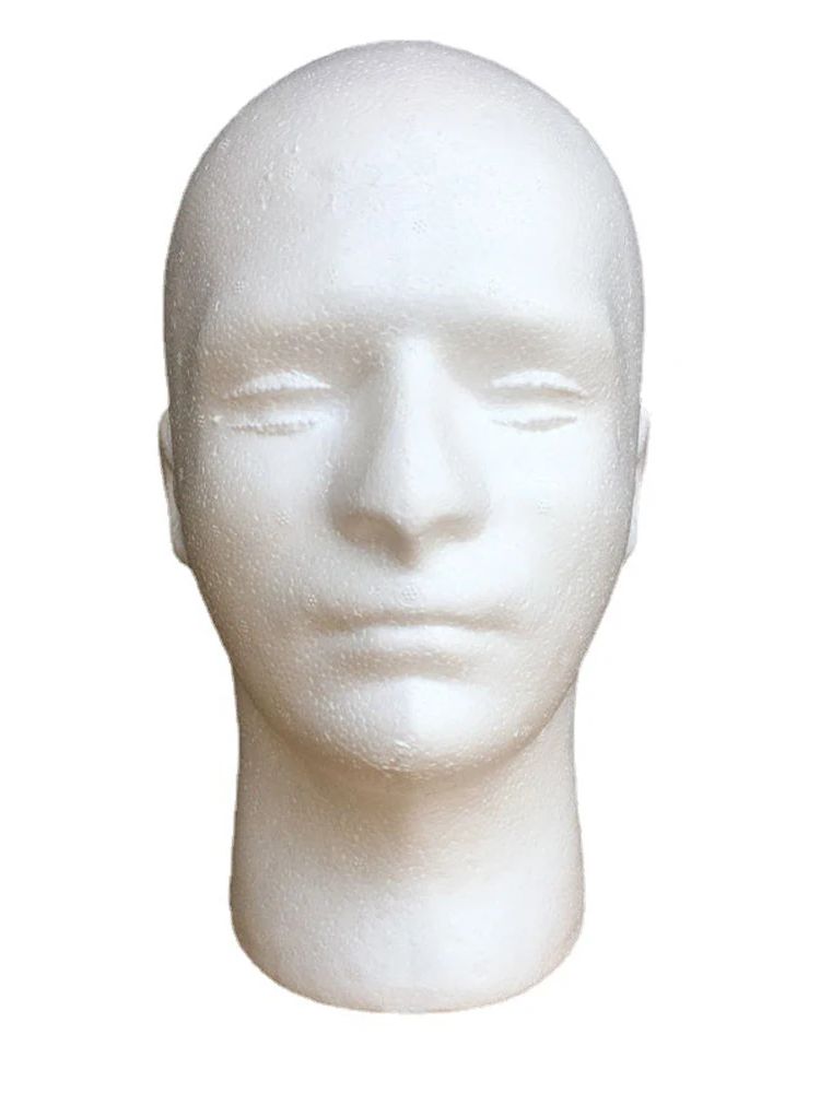 1PC Male Mannequin Head Easy-Pack Foam Wig Stand Durable Smooth Surface Wig Cap Holder for Store Salon Home: Default Title