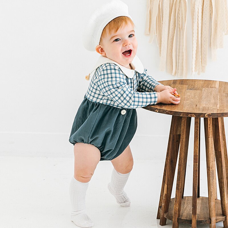 Mameluco de bebé recién nacido, ropa de bebé a cuadros Genteman, 1er de cumpleaños para niños, mameluco, traje de niño, Mono para niños, ropa de Bautismo