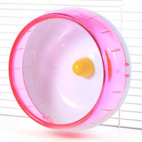 1Pc Funny Pet Hamster Mouse Rat Exercise Silent Running Spinner Wheel Cage Playing Toy Колесо упражнения хомяк: Pink