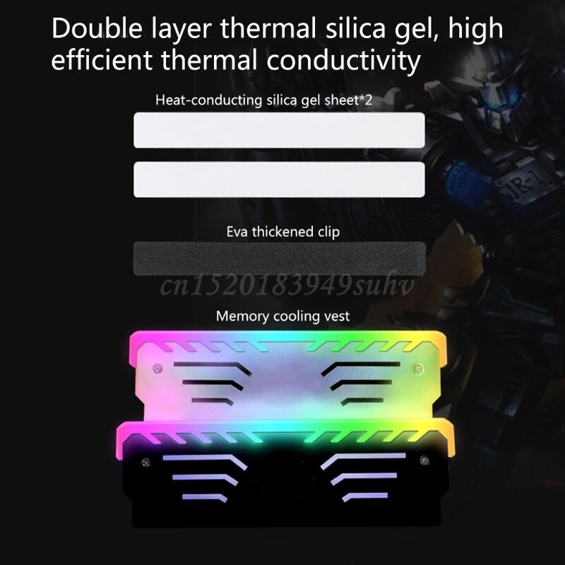 Muisti-ram rgb -jäähdytin jäähdytyselementti jäähdytysliivi diy-pc-pelille mod ddr ddr 3 ddr 4 -lisävarusteet