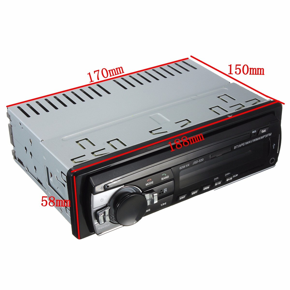 AUTSOME-Radio de coche 1 DIN 24V, reproductor de audio FM, Bluetooth, MP3, Bluetooth, teléfono móvil, manos libres, USB/SD, estéreo, en el tablero