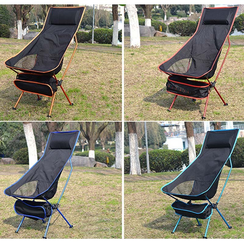 Foldbar campingstol fiskeri bbq vandreture ultra let stol udendørs værktøj stærk høj belastning 150kg strand picnic foldestol  od013