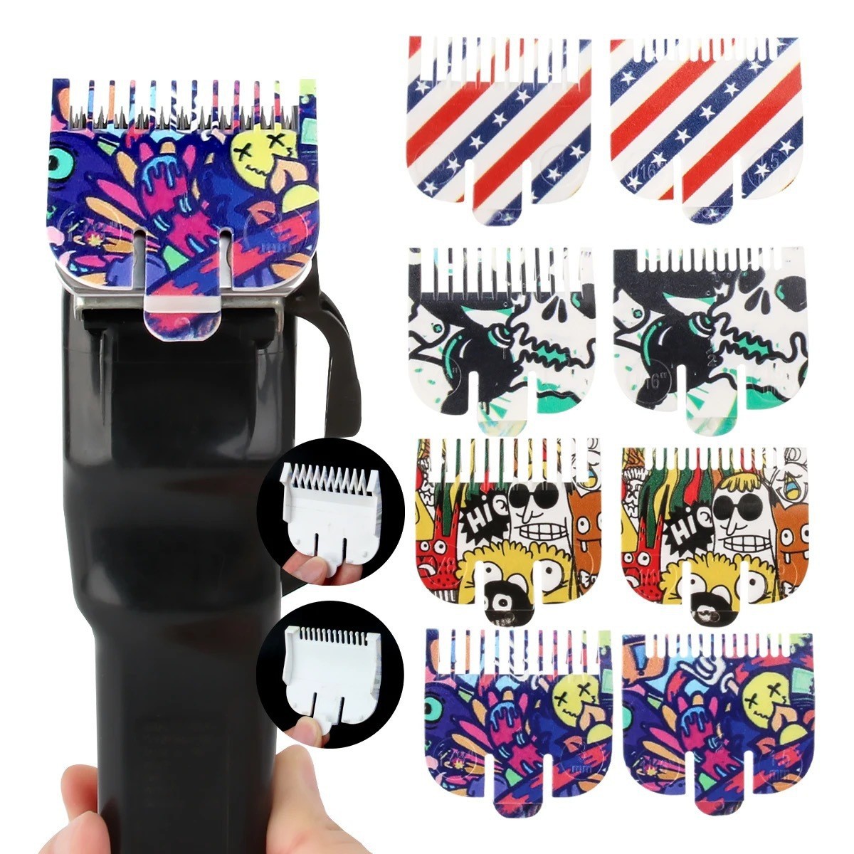 Graffiti tondeuse à cheveux gardes limite peigne pour Wahl Machine de coupe de cheveux Salon de coiffure Pro coupe de cheveux Guide peignes outils de coiffure