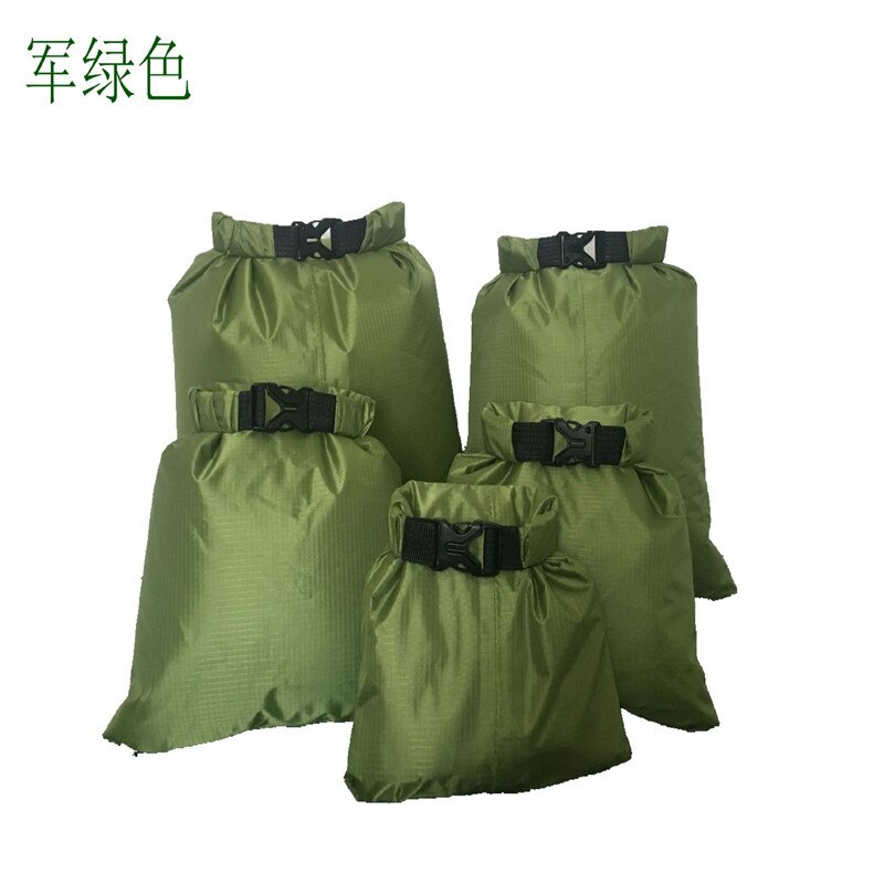 Lot De 5 Sacs étanches Polyester – 1,5L à 6L – Pliable, Léger, Pour Kayak, Rando, Pêche, Surf