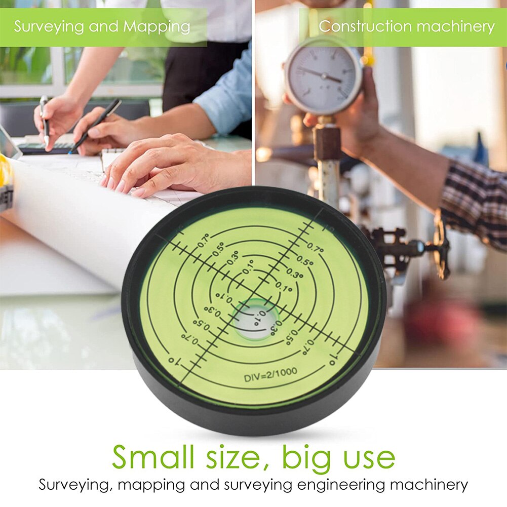 Level Bubble Spirit Levelmetal Horizontal Bubble High Precision Level Bubble Round Level Spirit 60*12mm