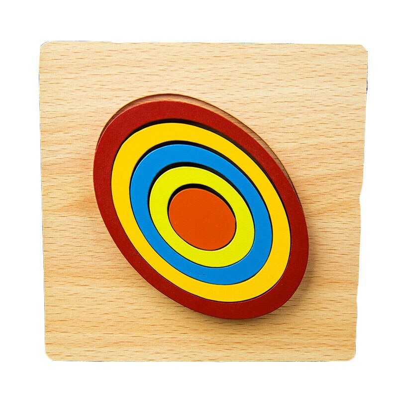 DIY 3D Wooden Puzzle Geometric Shape Jigsaw Intelligence Develop Montessori Educational Toys For Children Kids Baby: C