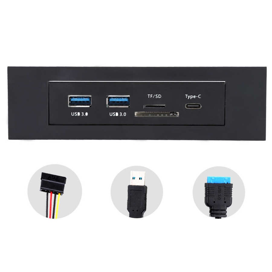 USB 3.1 Tipo C USB/lettore di Schede SD Adattatore Per 3.5 ''Floppy Bay Front Panel LJ