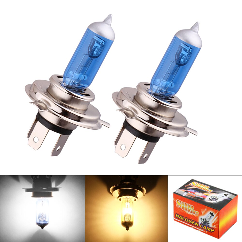 2 st  h4 55w 12v supervita gula dimljus halogenlampa högeffekt bilstrålkastare lampa billjuskälla bilstyling parkering