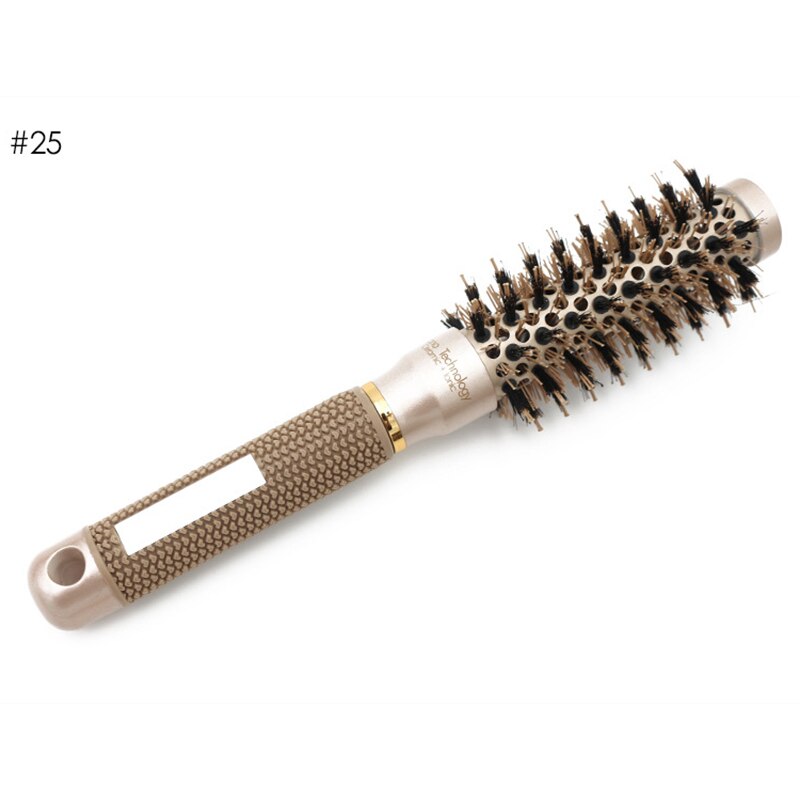 thermique céramique ionique rond baril brosse à cheveux rond baril peigne coiffure Salon de coiffure style séchage friser: 25mm