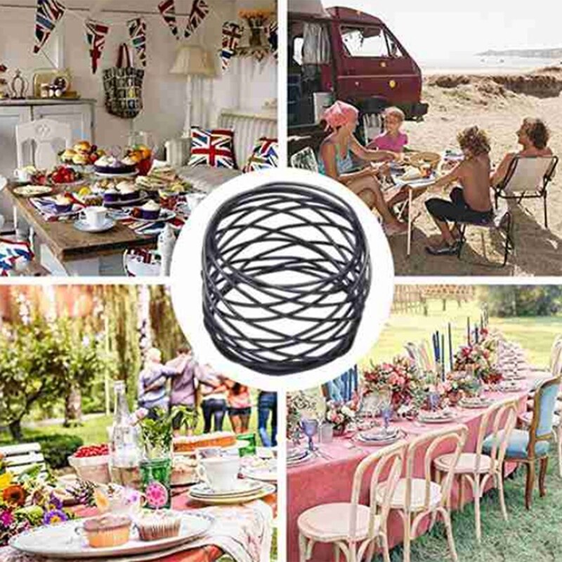 Decoraties Zwart Servetringen Set Van 6 Metalen Mesh Voor Bruiloften Diner Partijen Of Elke Dag Gebruik