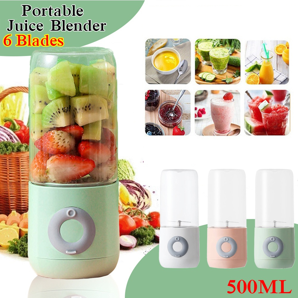 500ml Portable Blender Cup USB Electric Mini Food Smoothie Processor Mixer Juicer Machine Handheld Personal Fruit Squeezer