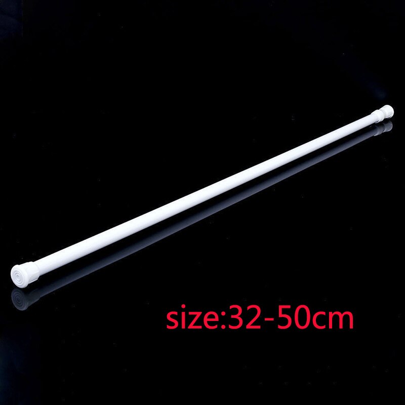 Adjustable Curtain Rod Without Drilling Metal Spring Loaded Bathroom Bar Shower Extendable Telescopic PolesHanging Rods 32-90cm: black
