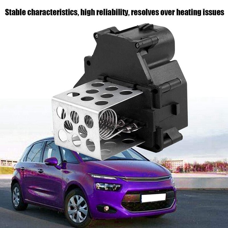 Blower Motor Resistor, 9649247680 Car Heater Blower Fan Resistor for Citroen Berlingo C1 C4 Xsara Picasso
