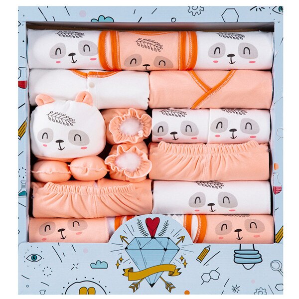 Newborn clothes kit for baby box 18pcs autumn winter underwear newborn warm clothes cotton suit baby supplies box: as photo without box