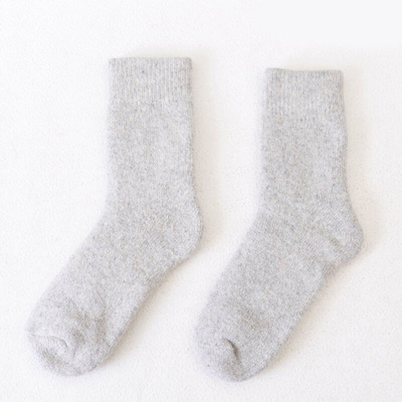 Vinter uld varme sokker super blød tyk ensfarvet sokker til mænd kvinder sports tilbehør: Lysegrå