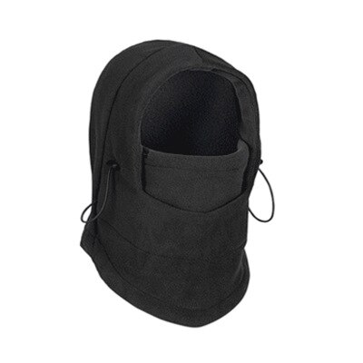 Suogry termisk fleece balaclava hatt hettehals varmere vintersport ansiktsmaske til menn sykkelhjelm beanies maskert hette: Svart