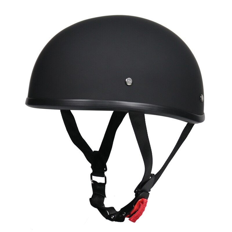 Half Face Vintage Motorcycle Helmet Retro German Kask,Cafe Racer,Scooter,Cruiser,Chopper,Matte black,EPS lining,DOT approved: 11 / M