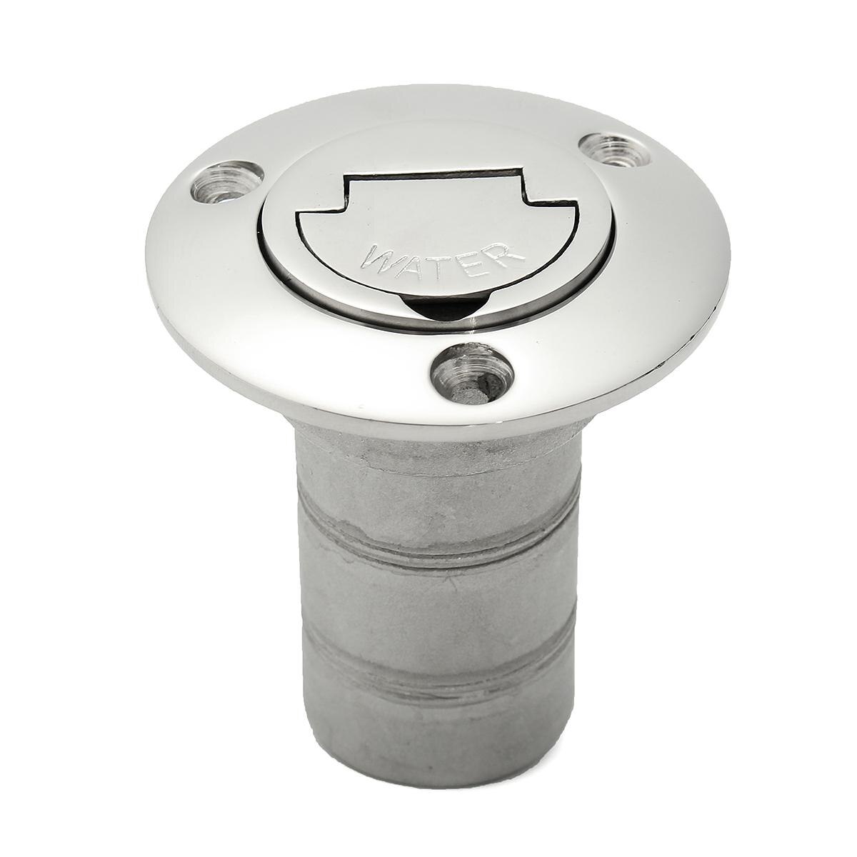 316 Stainless Steel 1-1/2" Boat Fuel Deck Filler Keyless Cap Marine Angled Fill Mirror-like Finished Durably Resists Corrosion
