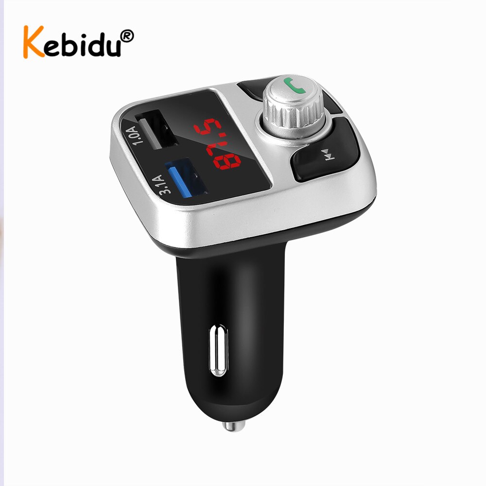 Dual USB 3.1A Phone Charger Bluetooth 4.2 FM Transmitter Modulator Wireless U-disk TF card playing adapter Hands free Car Kit