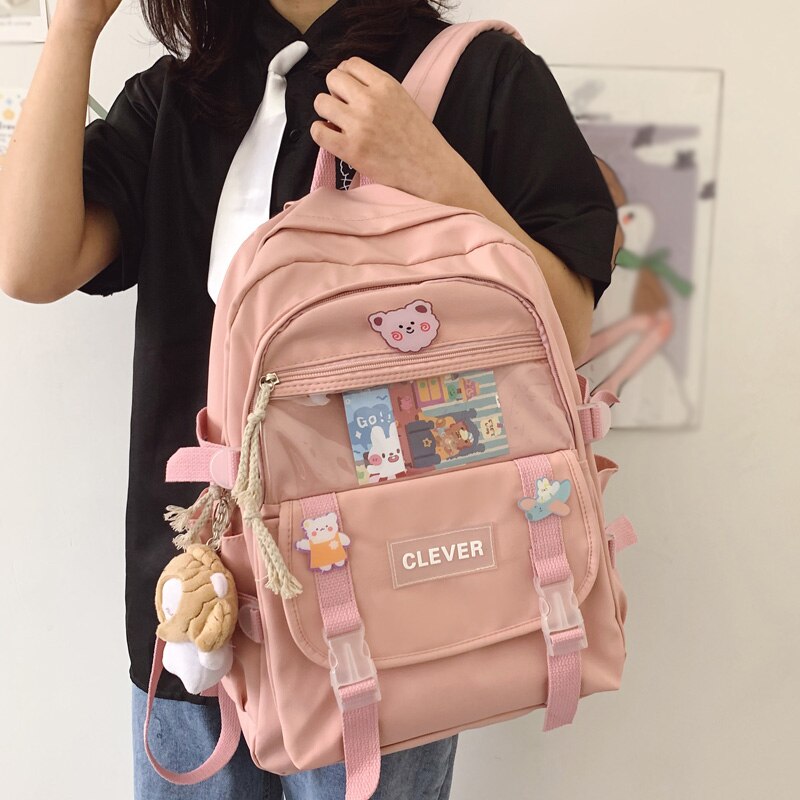 DCIMOR Neue Wasserdichte Nylon Frauen Rucksack Weibliche Multi-tasche Reisetasche transparent Tasche Schul Kawaii Mädchen der Mochila