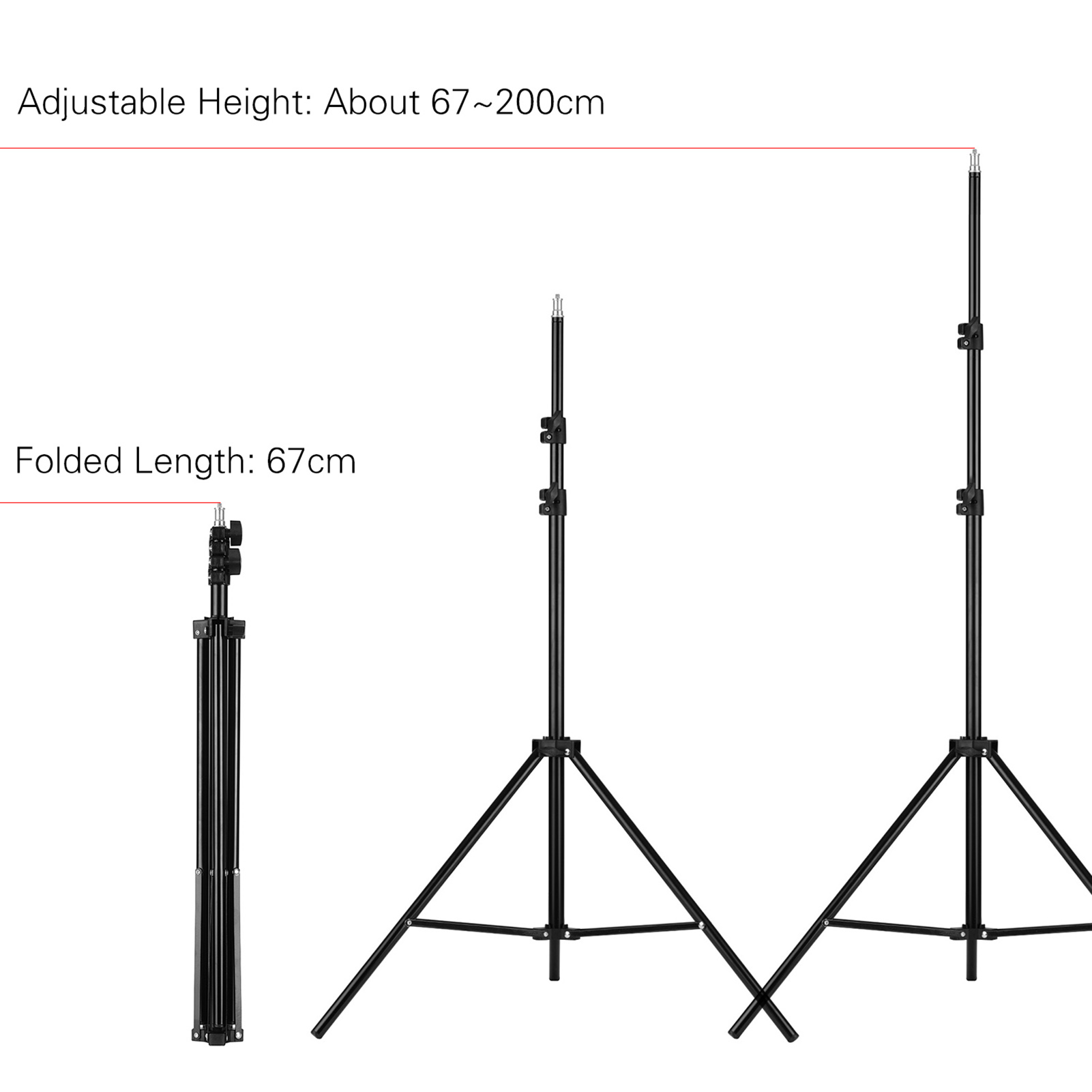 CZ RU Einstellbare Metall Stativ Stativ Max. höer 2M/6,6 ft w 1/4 Zoll Schraube für Studio LED Video Licht Regenschirm Ring Licht