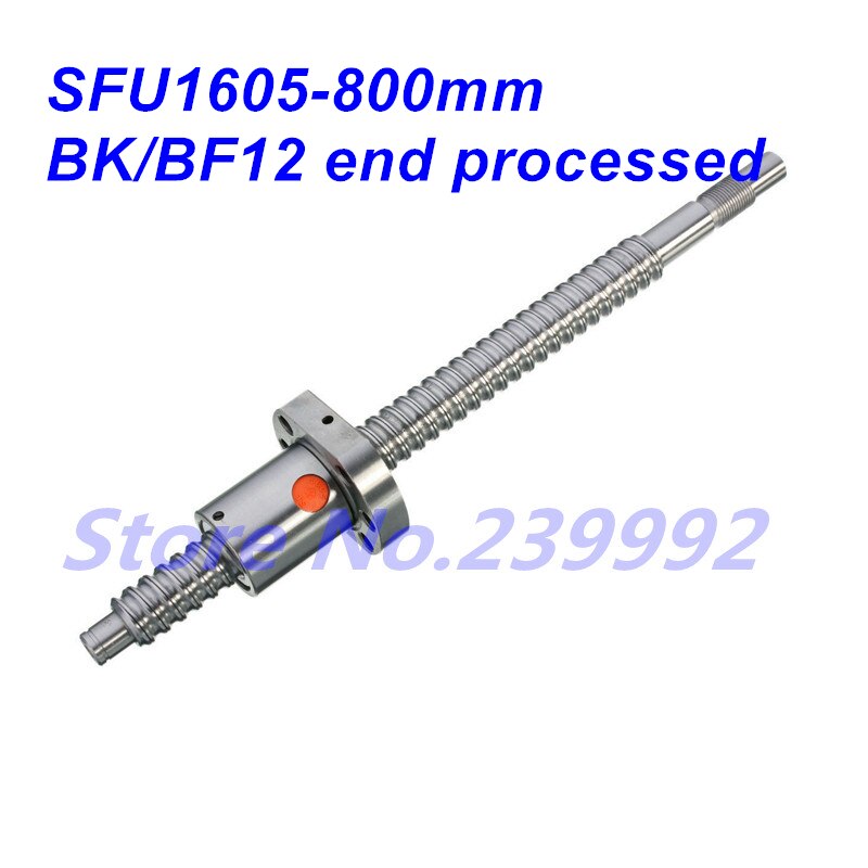 SFU1605 800mm RM1605 L800mm Rolled Ball schroef 1 st + SFU1605 bal moer 1 st CNC onderdelen BK/BF12 end procressed