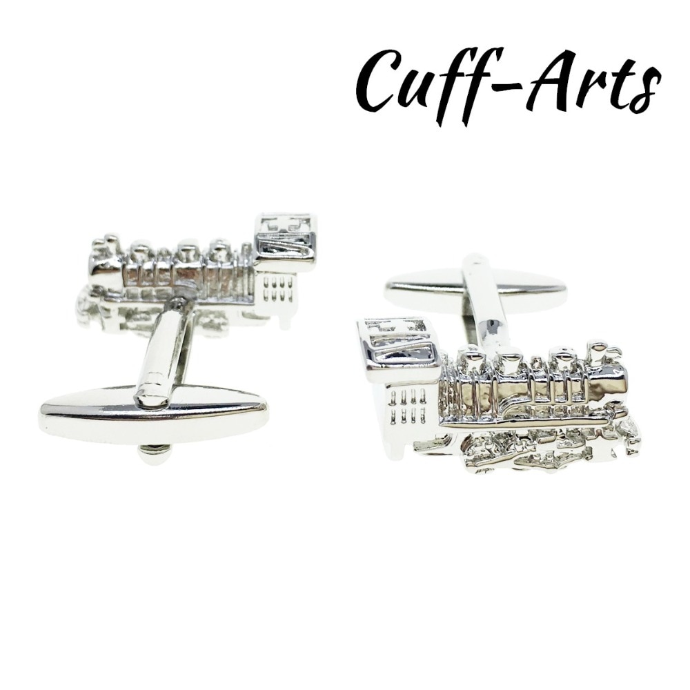 Cuffarts Cufflinks for Men Train Locomotive Cuff links for Shirt Cufflinks Tie Clip for Men Business Gemelos C10182