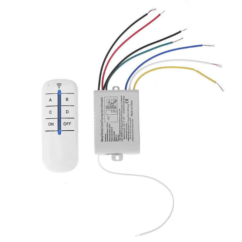 4 relæ 220v trådløs fjernbetjening tænd/sluk 220v lampe lys digital trådløs væg fjernbetjening modtager sender til