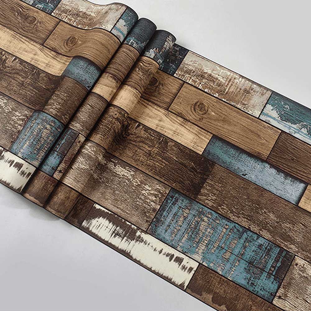 53CM×10M Wallpapers Retro Old Personality Wood Plank Wallpaper Bar Restaurant Clothing Store Cafe Background Wallpaper