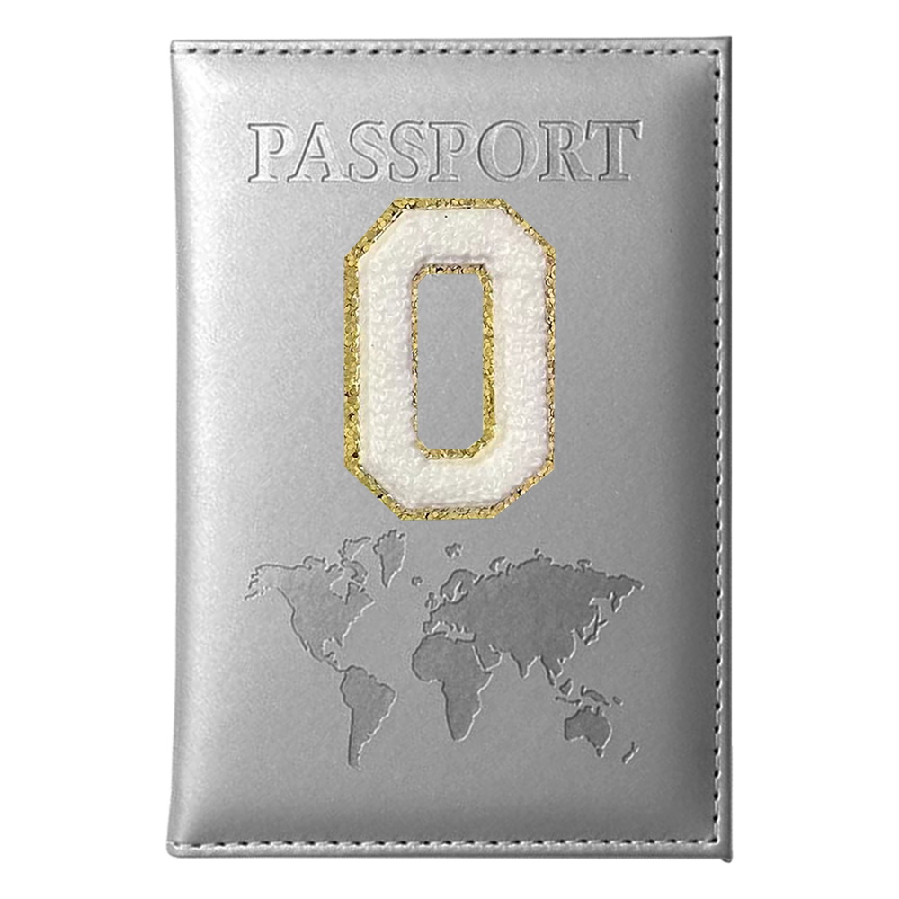 Reisedokumententasche, Reisepass-Schutzhülle, einfacher Halfter, PU, Flugzeug, Karte, Reisepasshülle, Bündel, weiße Buchstaben-Serie: Gold